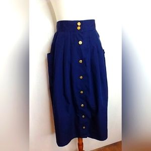 VINTAGE BLUE COTTON BLEND SKIRT